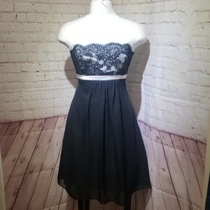 Bridesmaid dress black and white with lace